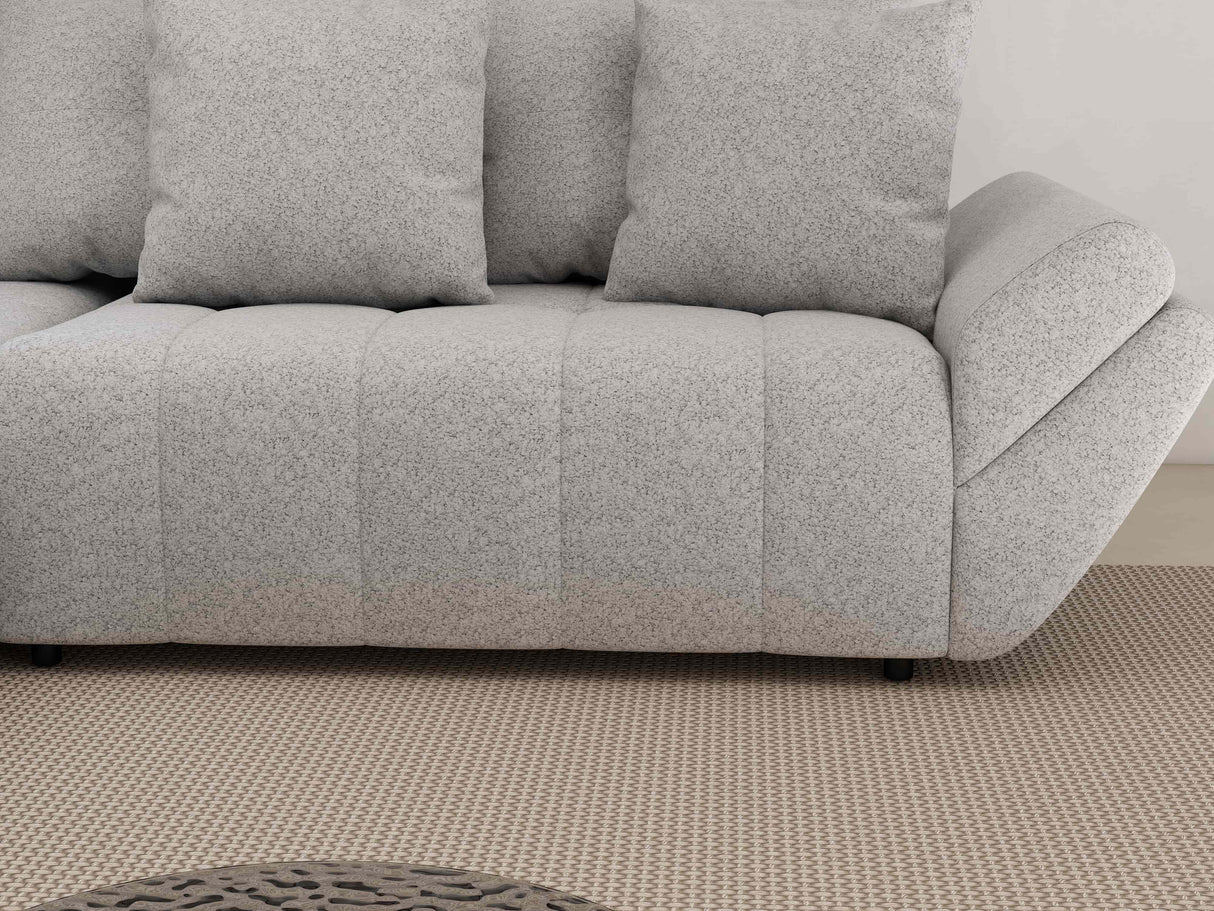 Colțar extensibil dumonde cu ladă de depozitare si sezut confortabil din spuma HR, Berlin Euphoria Gri 280x185 cm Fabrica