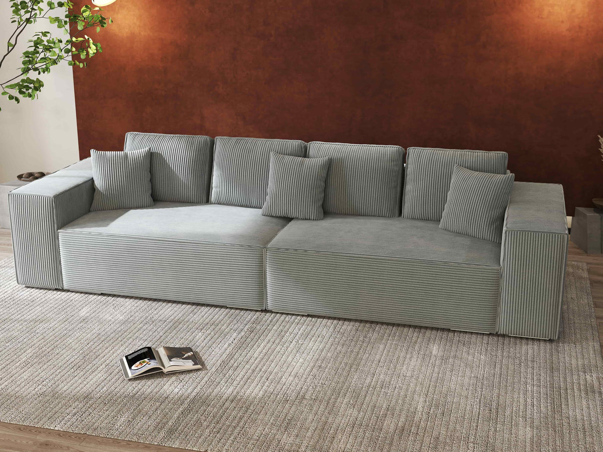 Canapea extensibilă dumonde cu ladă de depozitare si sezut confortabil din spuma HR, Dream Zoom Mint 310x100 cm Fabrica