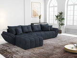 Colțar extensibil dumonde cu ladă de depozitare si sezut confortabil din spuma HR, Berlin XL Enjoy Lux Grey Antracit 350x185 cm Fabrica