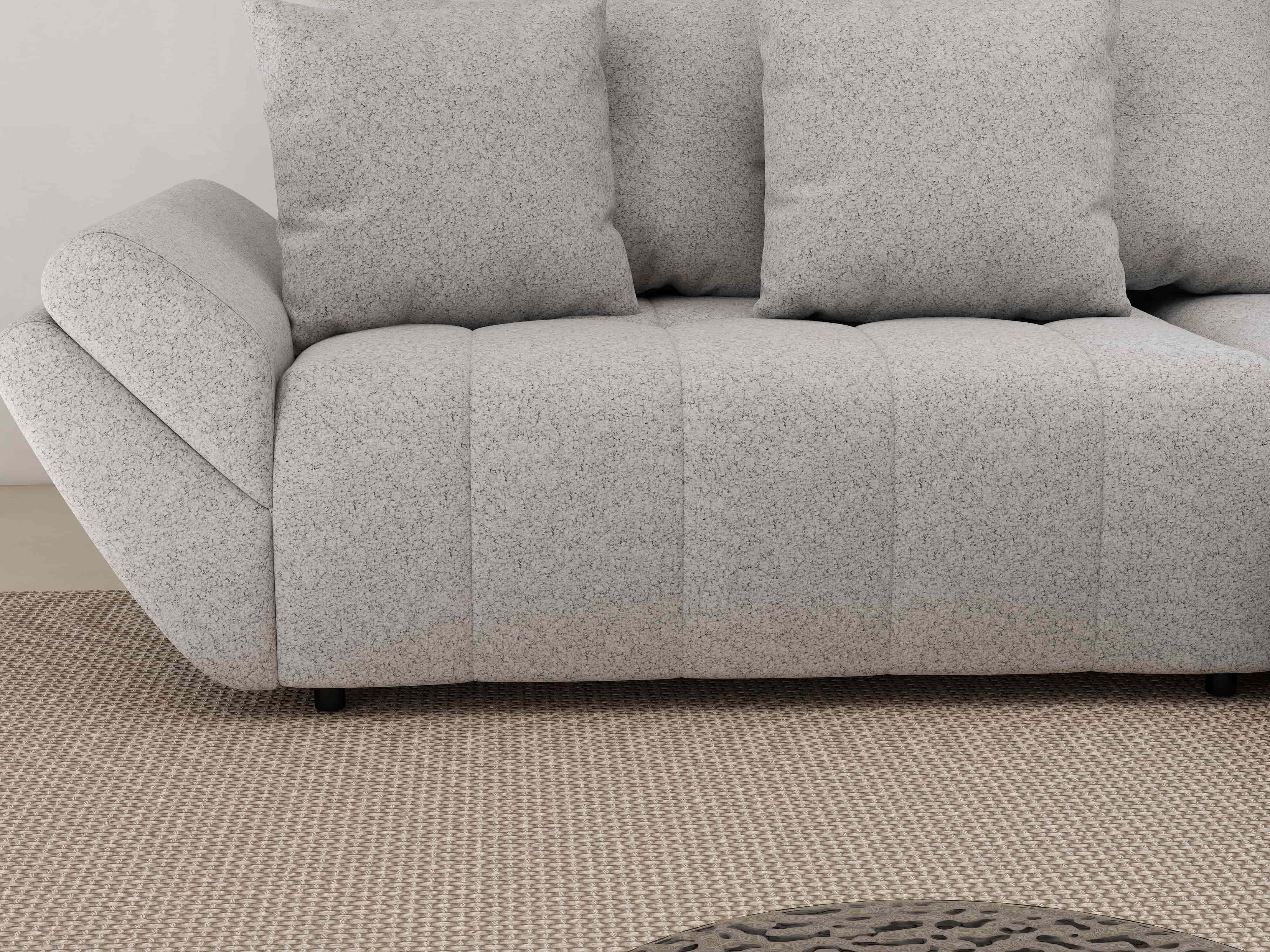 Colțar extensibil dumonde cu ladă de depozitare si sezut confortabil din spuma HR, Berlin Euphoria Gri 280x185 cm II Fabrica