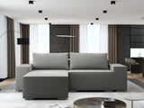 Colțar extensibil dumonde cu ladă de depozitare si sezut confortabil din spuma HR, Dream Royal Gri 290x185 cm Fabrica