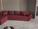 Colțar extensibil dumonde cu ladă de depozitare si sezut confortabil din spuma HR, Loana XL Enjoy Rosu 335x185 cm Fabrica