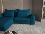 Colțar extensibil dumonde cu ladă de depozitare si sezut confortabil din spuma HR, Denver Enjoy Verde Petrol 275x185 cm Fabrica