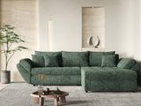Colțar extensibil dumonde cu ladă de depozitare si sezut confortabil din spuma HR, Loana Verde Euphoria II 270x185 cm Fabrica