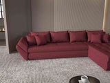 Colțar extensibil dumonde cu ladă de depozitare si sezut confortabil din spuma HR, Loana XL Enjoy Rosu II 335x185 cm Fabrica
