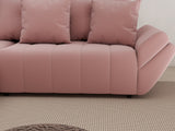 Colțar extensibil dumonde cu ladă de depozitare si sezut confortabil din spuma HR, Berlin Royal Roz 280x185 cm Fabrica