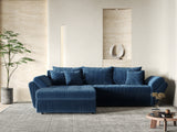 Colțar extensibil dumonde cu ladă de depozitare si sezut confortabil din spuma HR, Loana Bleumarin Zoom 270x185 cm Fabrica