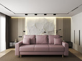 Canapea extensibilă dumonde cu ladă de depozitare si sezut confortabil din spuma HR, Kronos Enjoy Flamingo 210x100 cm fabrica