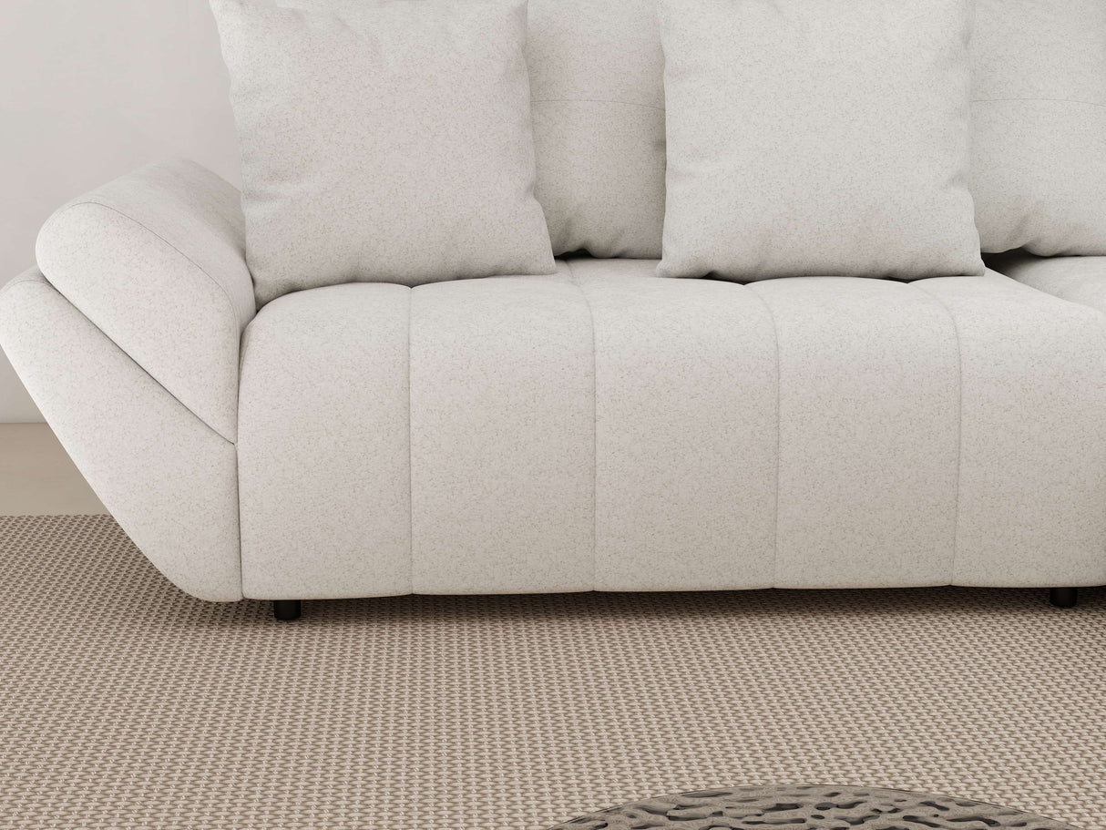 Colțar extensibil dumonde cu ladă de depozitare si sezut confortabil din spuma HR, Berlin Euphoria Alb 280x185 cm II Fabrica