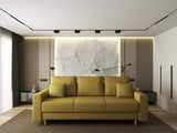 Canapea extensibilă dumonde cu ladă de depozitare si sezut confortabil din spuma HR, Kronos Enjoy Galben Melon 210x100 cm fabrica