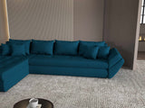 Colțar extensibil dumonde cu ladă de depozitare si sezut confortabil din spuma HR, Loana XL Enjoy Verde Petrol 335x185 cm Fabrica