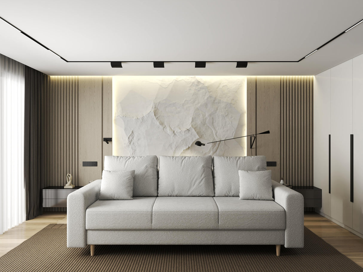 Canapea extensibilă dumonde cu ladă de depozitare si sezut confortabil din spuma HR, Kronos Euphoria Alb 210x100 cm fabrica
