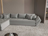 Colțar extensibil dumonde cu ladă de depozitare si sezut confortabil din spuma HR, Loana XL Royal Gri 335x185 cm Fabrica