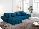 Colțar extensibil dumonde cu ladă de depozitare si sezut confortabil din spuma HR, Berlin XL Enjoy Verde Petrol 350x185 cm Fabrica