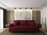 Canapea extensibilă dumonde cu ladă de depozitare si sezut confortabil din spuma HR, Kronos Enjoy Rosu 210x100 cm fabrica