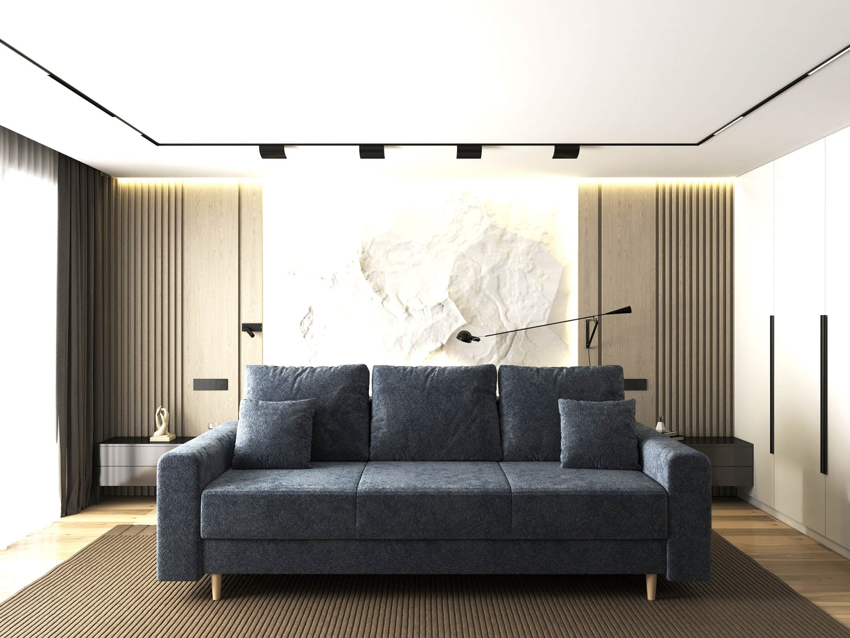 Canapea extensibilă dumonde cu ladă de depozitare si sezut confortabil din spuma HR, Kronos Euphoria Gri Grafit 210x100 cm fabrica