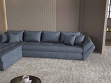 Colțar extensibil dumonde cu ladă de depozitare si sezut confortabil din spuma HR, Loana XL Enjoy Gri Antracit 335x185 cm Fabrica