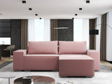 Colțar extensibil dumonde cu ladă de depozitare si sezut confortabil din spuma HR, Dream Royal Roz 290x185 cm II Fabrica