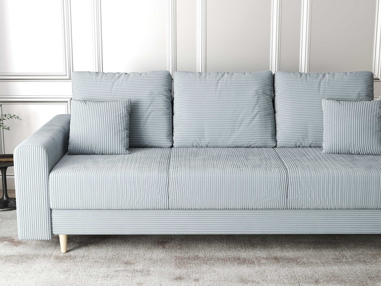 Canapea extensibilă dumonde cu ladă de depozitare si sezut confortabil din spuma HR, Kronos Zoom Gri Mint 210x100 cm fabrica