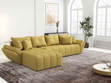 Colțar extensibil dumonde cu ladă de depozitare si sezut confortabil din spuma HR, Berlin XL Enjoy Lux Melon 350x185 cm Fabrica