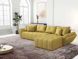 Colțar extensibil dumonde cu ladă de depozitare si sezut confortabil din spuma HR, Berlin XL Enjoy Lux Melon 350x185 cm II Fabrica