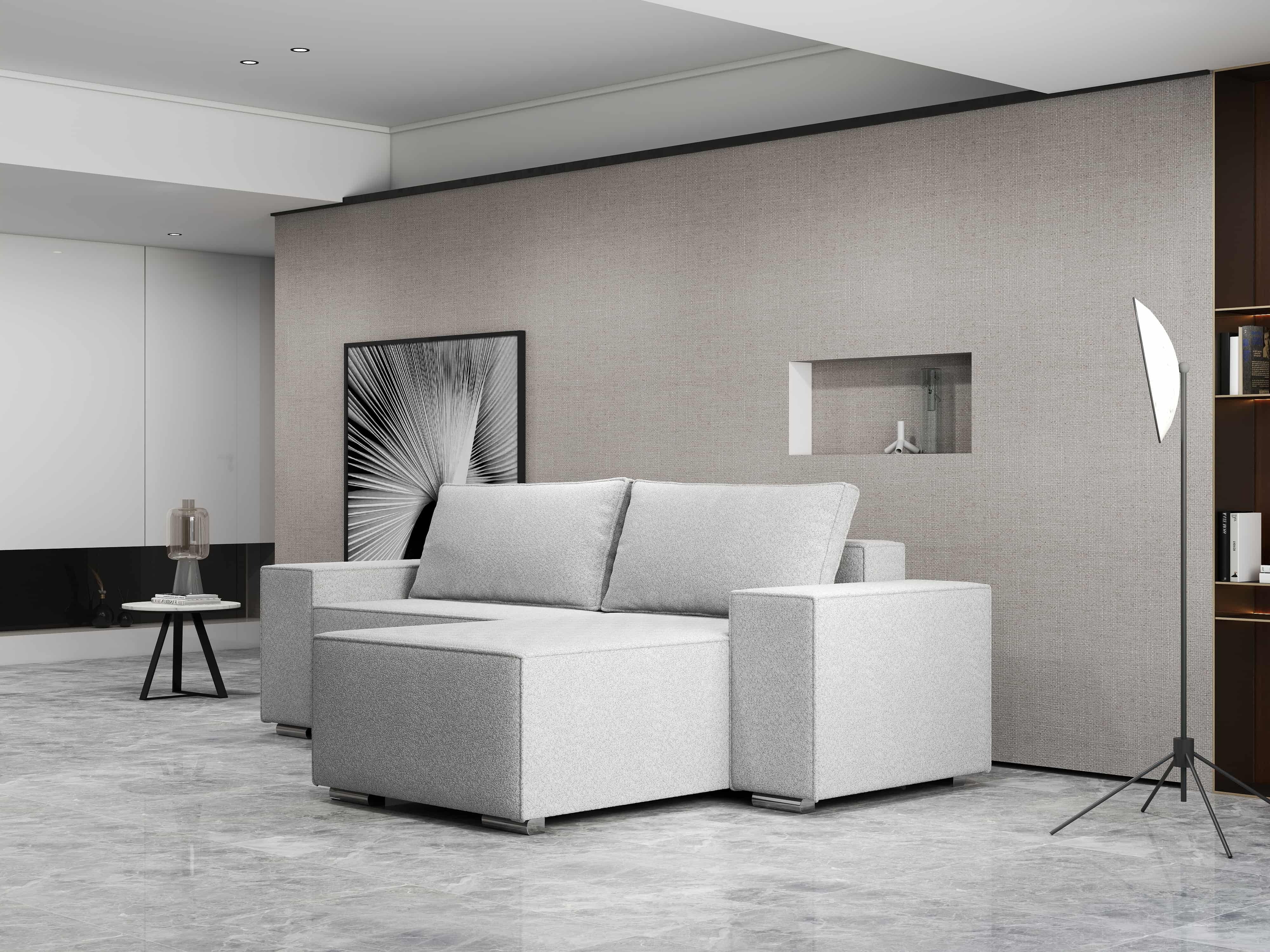 Colțar extensibil dumonde cu ladă de depozitare si sezut confortabil din spuma HR, Dream Euphoria Dove 290x185 cm II Fabrica