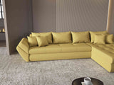 Colțar extensibil dumonde cu ladă de depozitare si sezut confortabil din spuma HR, Loana XL Enjoy Melon II 335x185 cm Fabrica