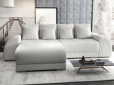 Colțar extensibil dumonde cu ladă de depozitare si sezut confortabil din spuma HR, Verona Zoom Gri 290x185 cm Fabrica