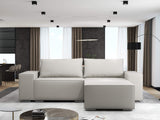 Colțar extensibil dumonde cu ladă de depozitare si sezut confortabil din spuma HR, Dream Enjoy Bej 290x185 cm II Fabrica