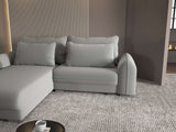 Colțar extensibil dumonde cu ladă de depozitare si sezut confortabil din spuma HR, Denver Royal Gri 275x185 cm Fabrica