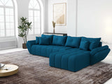 Colțar extensibil dumonde cu ladă de depozitare si sezut confortabil din spuma HR, Berlin XL Enjoy Verde Petrol 350x185 cm II Fabrica