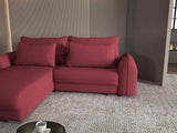 Colțar extensibil dumonde cu ladă de depozitare si sezut confortabil din spuma HR, Denver Enjoy Rosu 275x185 cm Fabrica