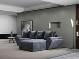 Colțar extensibil dumonde cu ladă de depozitare si sezut confortabil din spuma HR, Berlin Euphoria Gri Grafit 280x185 cm II Fabrica