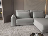 Colțar extensibil dumonde cu ladă de depozitare si sezut confortabil din spuma HR, Denver Royal Gri 275x185 cm II Fabrica