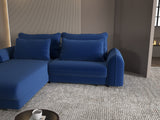 Colțar extensibil dumonde cu ladă de depozitare si sezut confortabil din spuma HR, Denver Royal Albastru 275x185 cm Fabrica