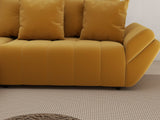 Colțar extensibil dumonde cu ladă de depozitare si sezut confortabil din spuma HR, Berlin Royal Mustar 280x185 cm Fabrica
