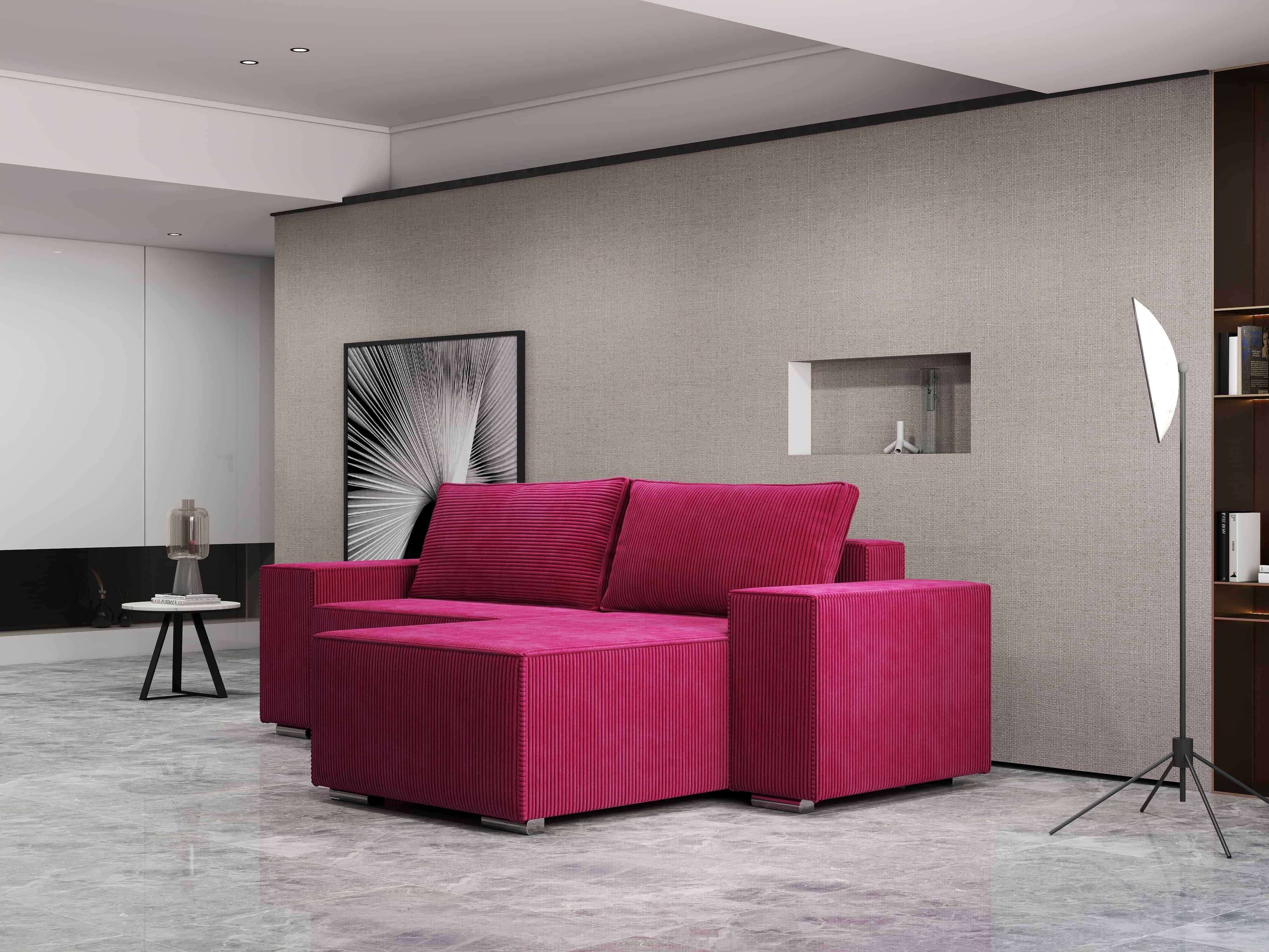 Colțar extensibil dumonde cu ladă de depozitare si sezut confortabil din spuma HR, Dream Zoom Rosu 290x185 cm II Fabrica