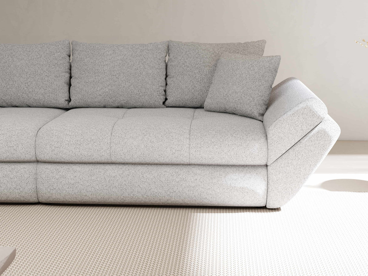 Canapea extensibilă dumonde cu ladă de depozitare si sezut confortabil din spuma HR, Loana Euphoria Gri 300x100 cm Fabrica