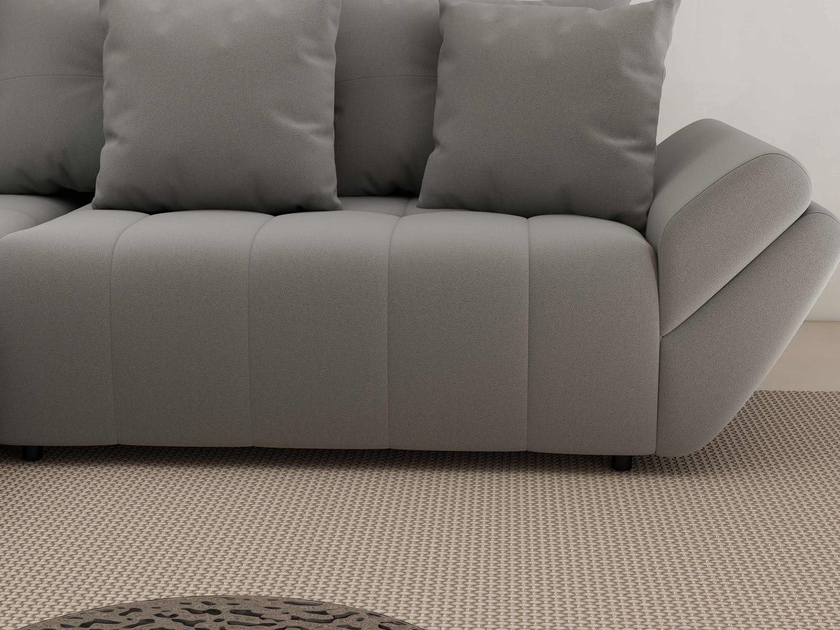 Colțar extensibil dumonde cu ladă de depozitare si sezut confortabil din spuma HR, Berlin Royal Gri 280x185 cm Fabrica