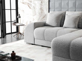 Colțar extensibil dumonde cu ladă de depozitare si sezut confortabil din spuma HR, Verona Euphoria Gri II 290x185 cm Fabrica