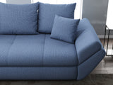 Canapea extensibilă dumonde cu ladă de depozitare si sezut confortabil din spuma HR, Loana Blue 250x100 cm Fabrica