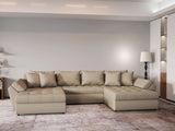 Colțar extensibil dumonde cu ladă de depozitare si sezut confortabil din spuma HR, Loana Bej U 355x185 cm Fabrica