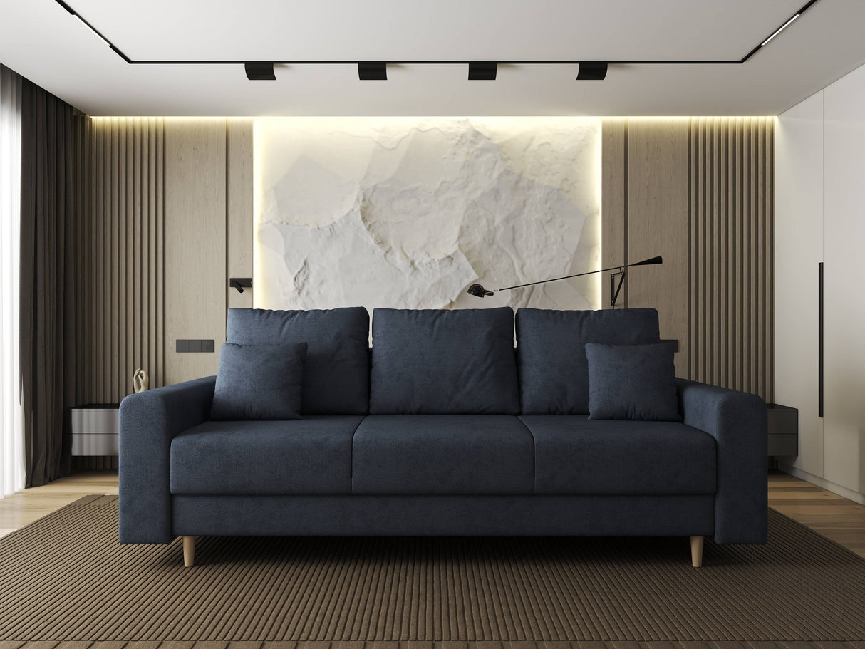Canapea extensibilă dumonde cu ladă de depozitare si sezut confortabil din spuma HR, Kronos Enjoy Antracit 210x100 cm fabrica