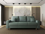 Canapea extensibilă dumonde cu ladă de depozitare si sezut confortabil din spuma HR, Kronos Enjoy Verde Mint 210x100 cm fabrica