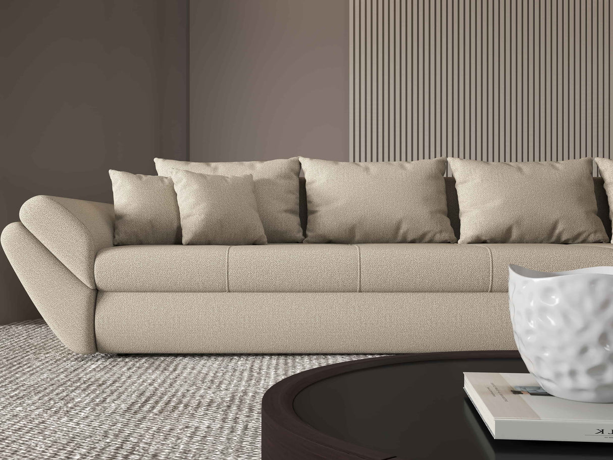 Colțar extensibil dumonde cu ladă de depozitare si sezut confortabil din spuma HR, Loana XL Enjoy Bej II 335x185 cm Fabrica