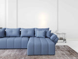 Colțar extensibil dumonde cu ladă de depozitare si sezut confortabil din spuma HR, Berlin XL Enjoy Lux Blue 350x185 cm II Fabrica