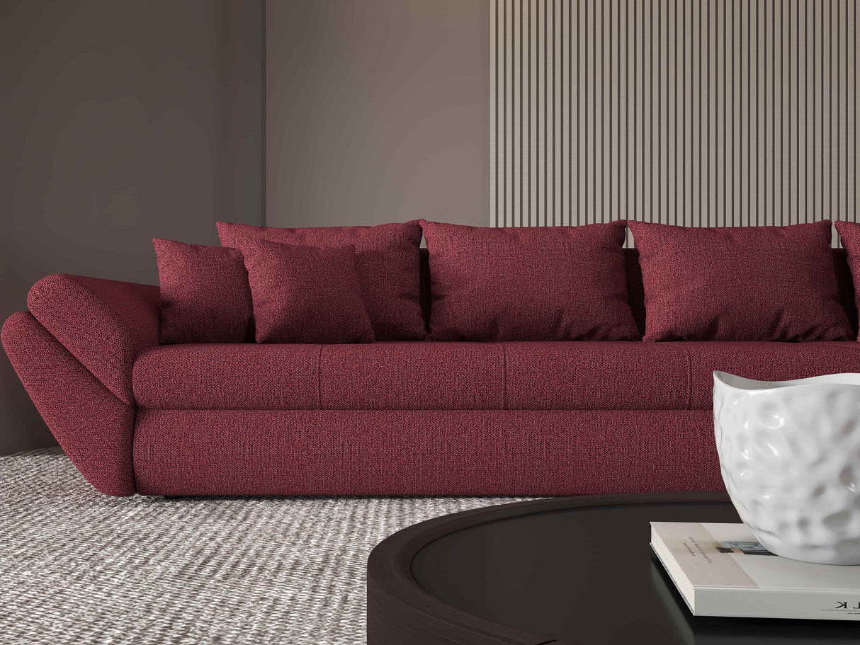 Colțar extensibil dumonde cu ladă de depozitare si sezut confortabil din spuma HR, Loana XL Enjoy Rosu II 335x185 cm Fabrica