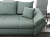Canapea extensibilă dumonde cu ladă de depozitare si sezut confortabil din spuma HR, Loana Mint 250x100 cm Fabrica