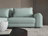 Colțar extensibil dumonde cu ladă de depozitare si sezut confortabil din spuma HR, Denver Enjoy Verde Mint 275x185 cm Fabrica
