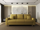 Canapea extensibilă dumonde cu ladă de depozitare si sezut confortabil din spuma HR, Kronos Enjoy Galben Melon 210x100 cm fabrica